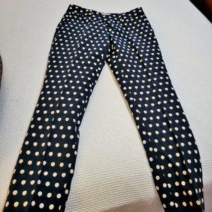 Navy Banana Republic lined polka dot trousers